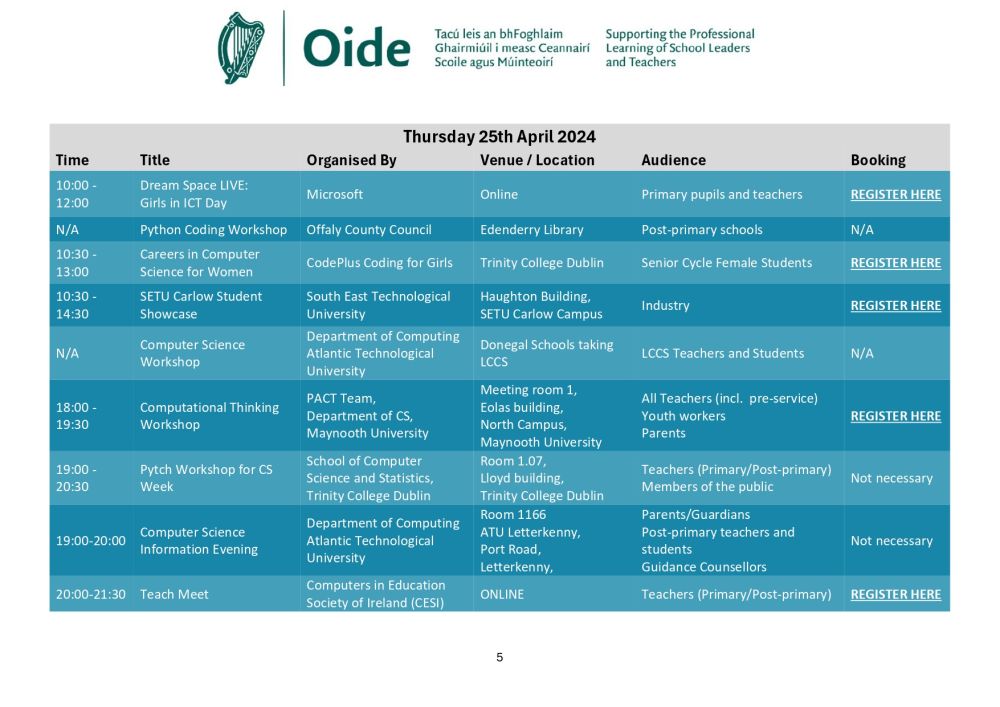 computer science week programme of events page 0005