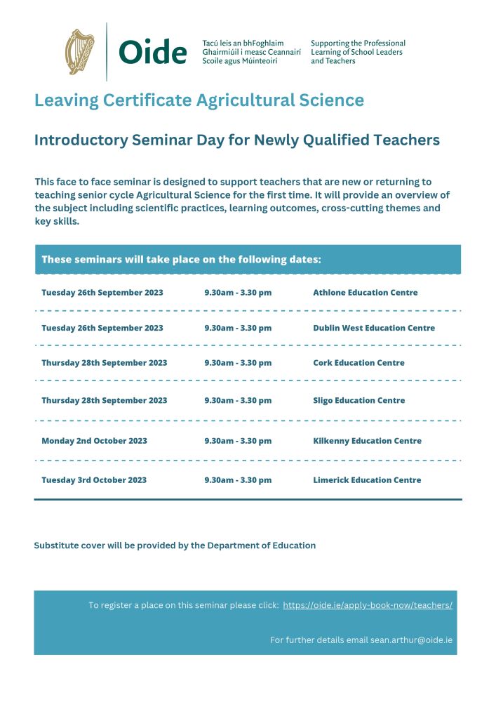 flyer leaving certificate agricultural science introductory day page 0001